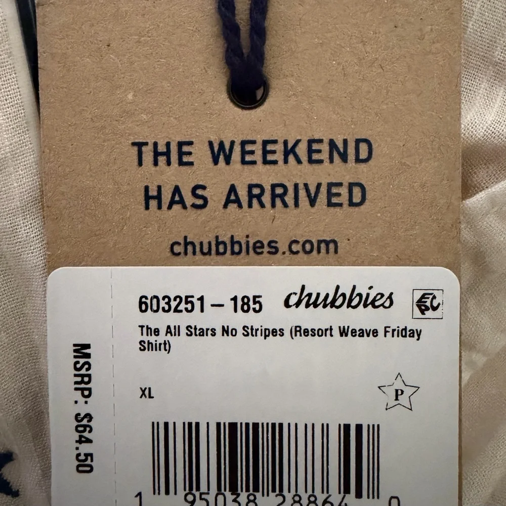 New Chubbies men’s Friday shirt button front stars no stripes short sleeve - Picture 6 of 6
